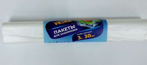Пакет ПНД для замораживания особо прочные  3л (30шт) VESKA  А
