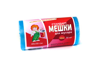 Мешок для мусора  10л (50шт) син рул. 